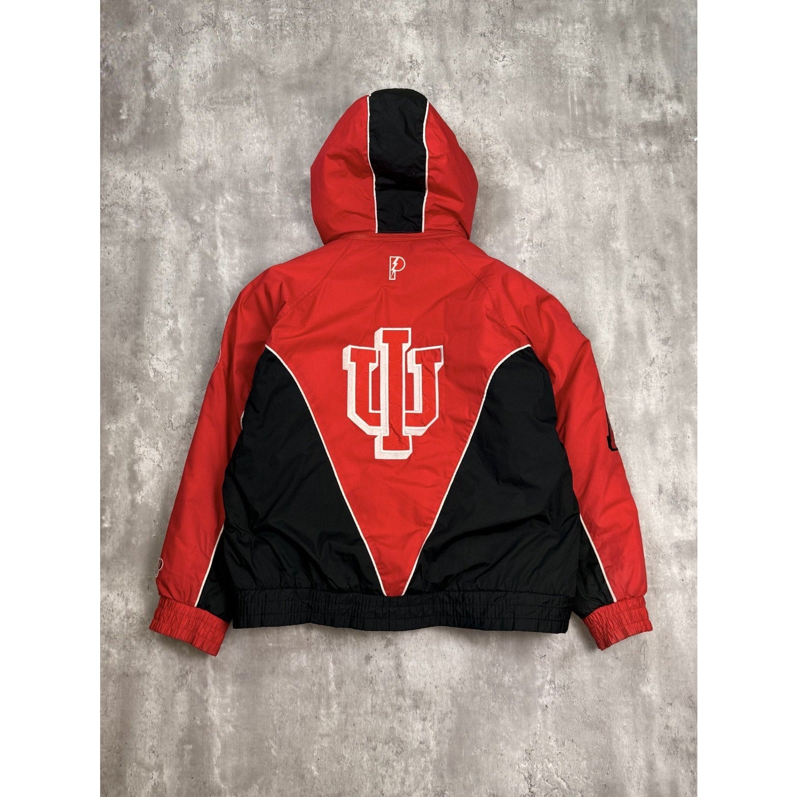 Vintage 90s Indiana Hoosiers NCAA Insulated Full Zip Hooded Jacket Size 2XL