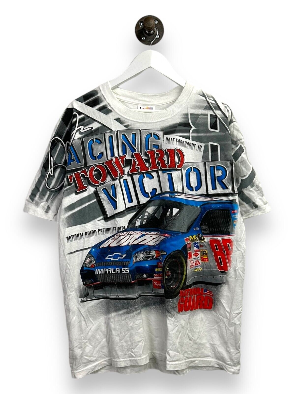 Dale Earnhardt Jr Racing Towards Victory Nascar Racing AOP T-Shirt Size XL