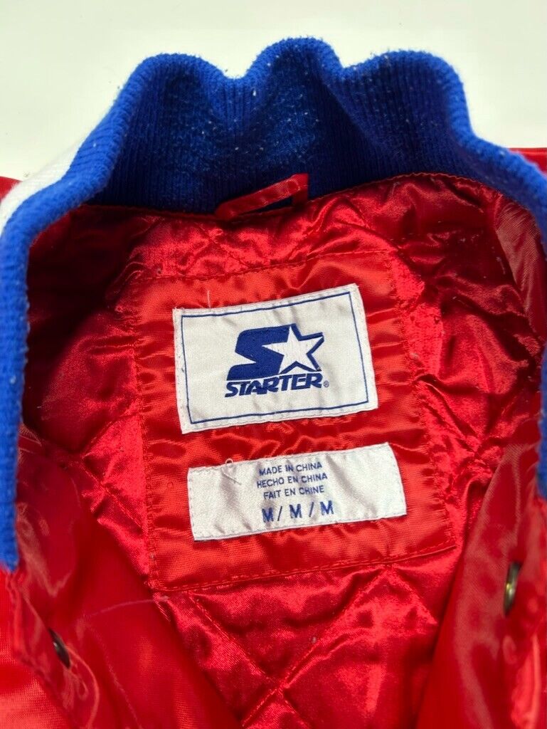 Buffalo Bills NFL Embroidered Satin Varsity Bomber Starter Jacket Size Medium