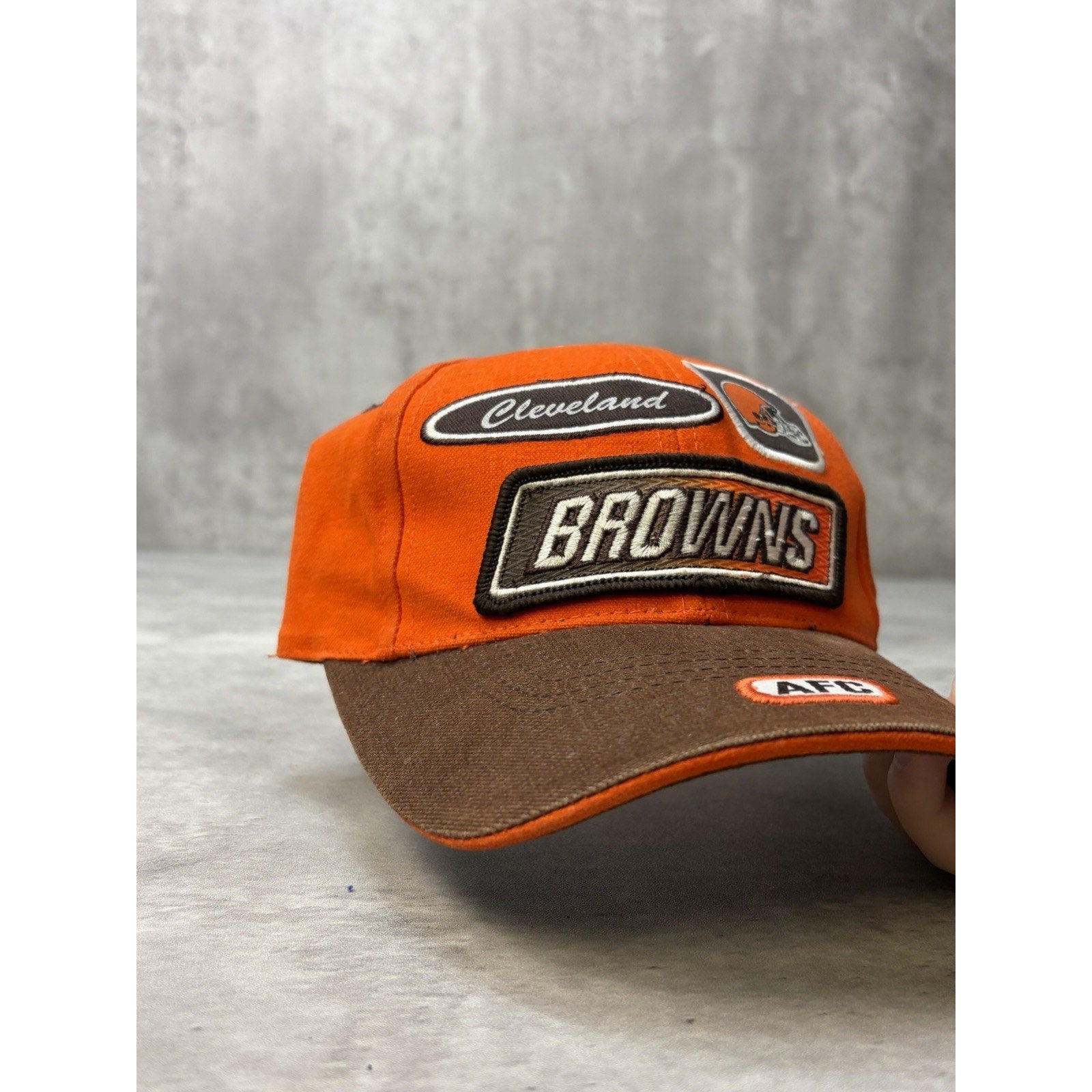 Vintage Cleveland Brown NFL Embroidered Patches Puma Strapback Hat OSFA