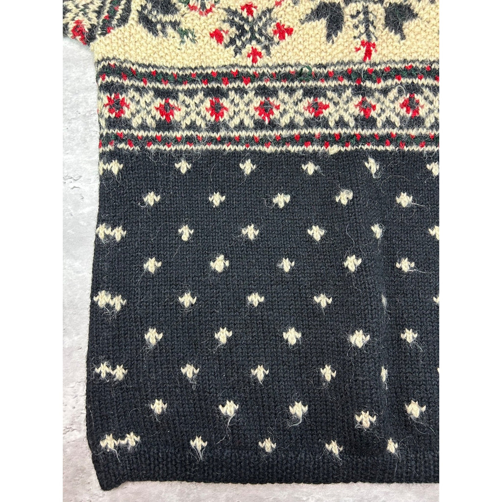 Vintage 80s/90s Snowflake Print Pullover Turtleneck Sweater Size Large