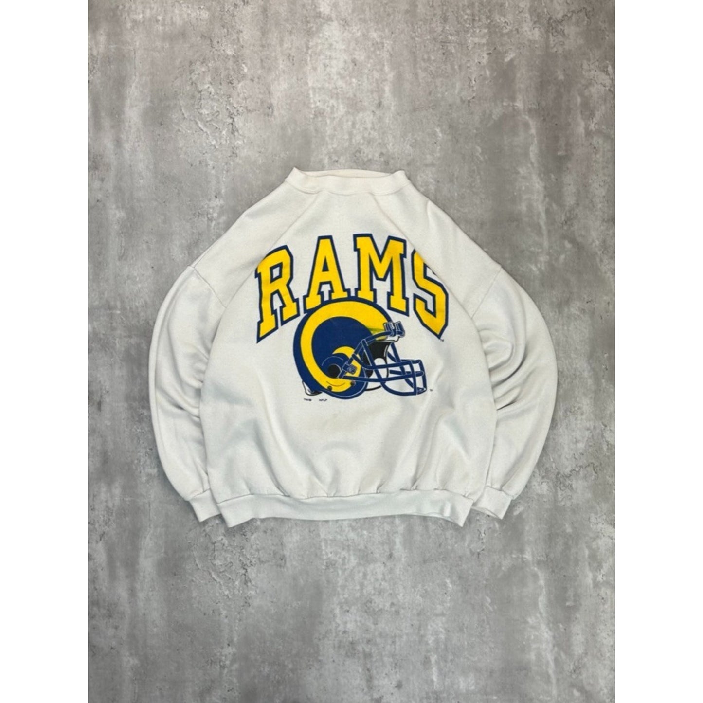 Vintage 80s/90s Los Angeles Rams NFL Helmet Graphic Football Sweatshirt Size XL