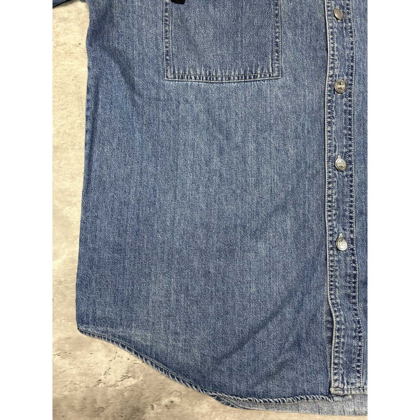 Vintage 90s Levis SIlvertab Medium Wash Long Sleeve Button Up Shirt Size Large