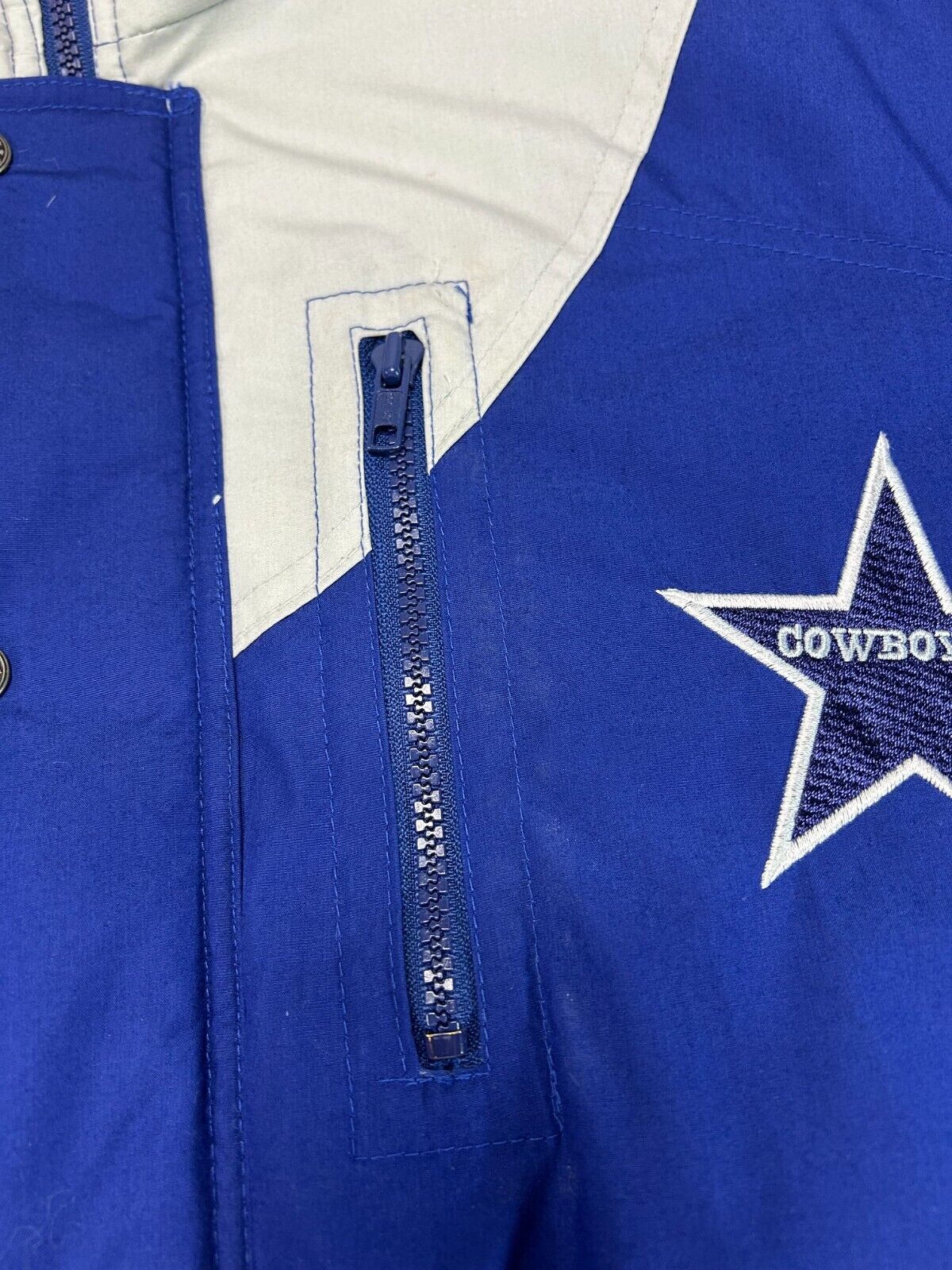 Vintage 90s Dallas Cowboys NFL Insulated Full Zip Football Jacket Size XL Blue