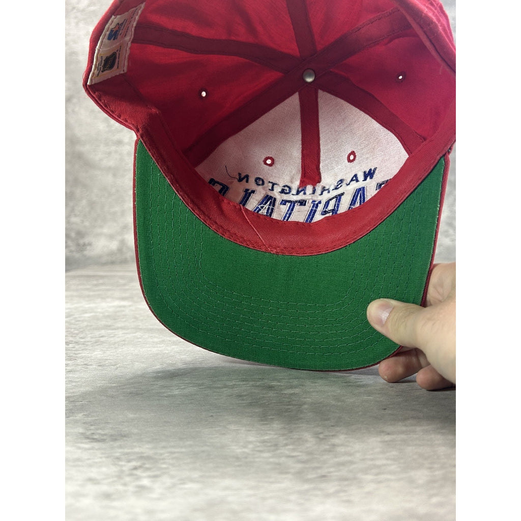 Vintage 90s Washington Capitals NHL Starter Arc Spellout Snapback Hat OSFA