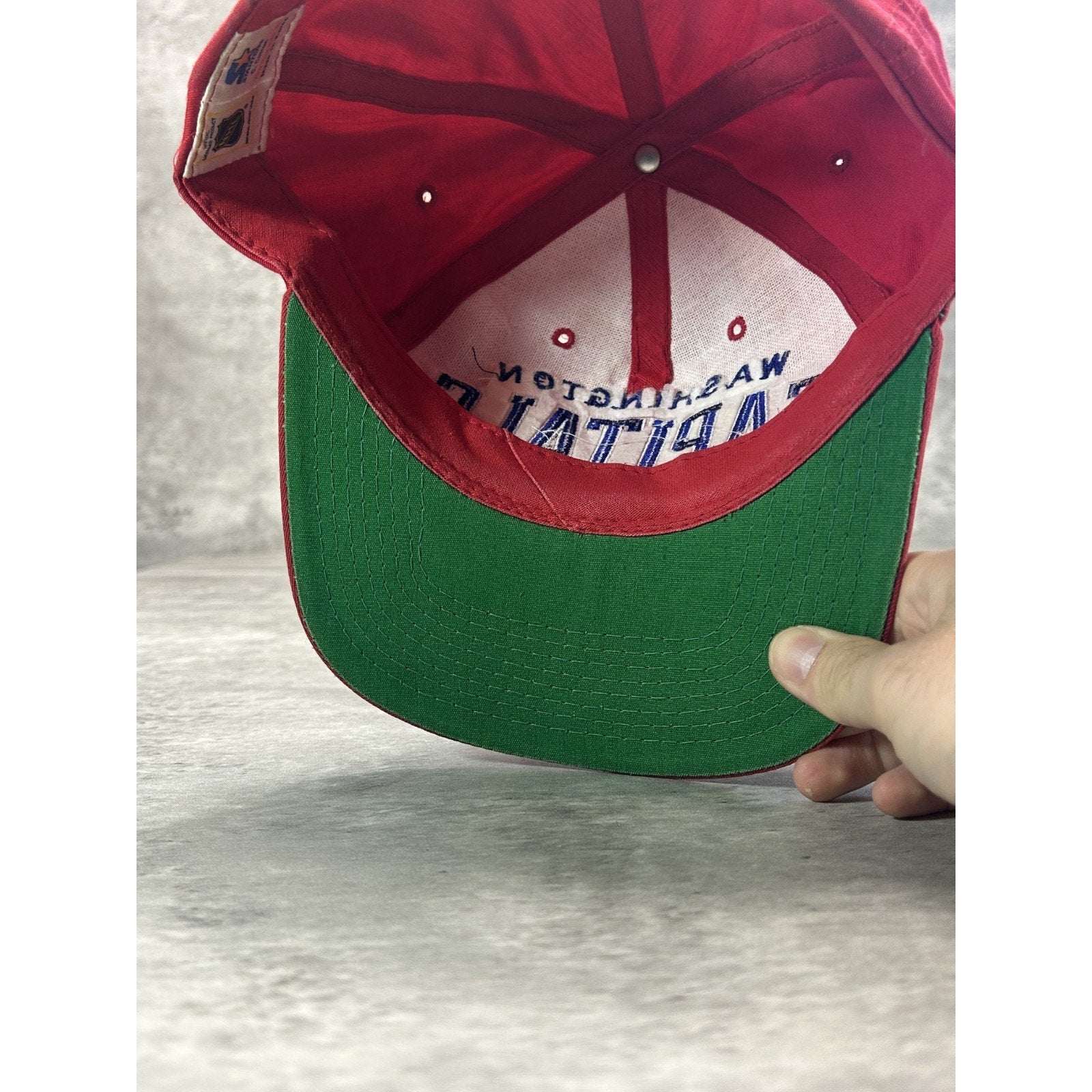 Vintage 90s Washington Capitals NHL Starter Arc Spellout Snapback Hat OSFA