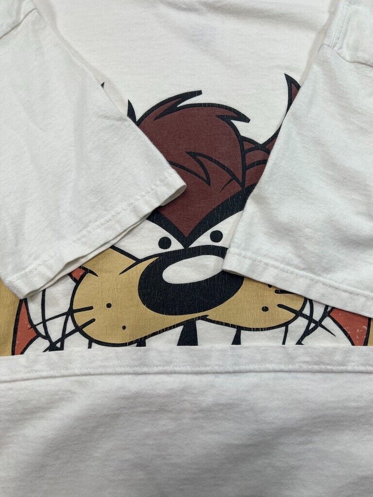 Vintage 1994 Looney Tunes Taz Big Face Graphic T-Shirt Size Large 2XL 90s White