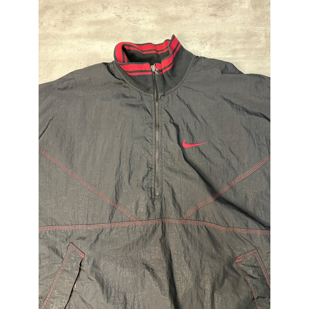 Vintage Nike Embroidered Mini Swoosh 1/2 Zip Windbreaker Jacket Size Large