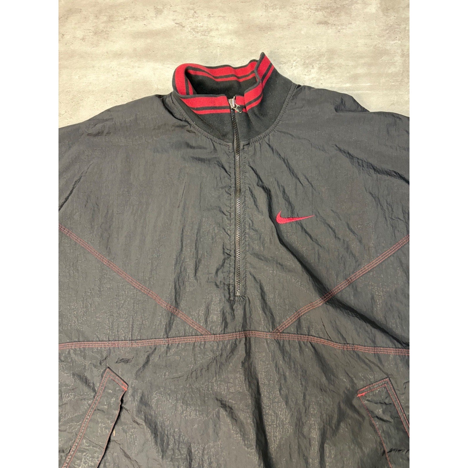 Vintage Nike Embroidered Mini Swoosh 1/2 Zip Windbreaker Jacket Size Large