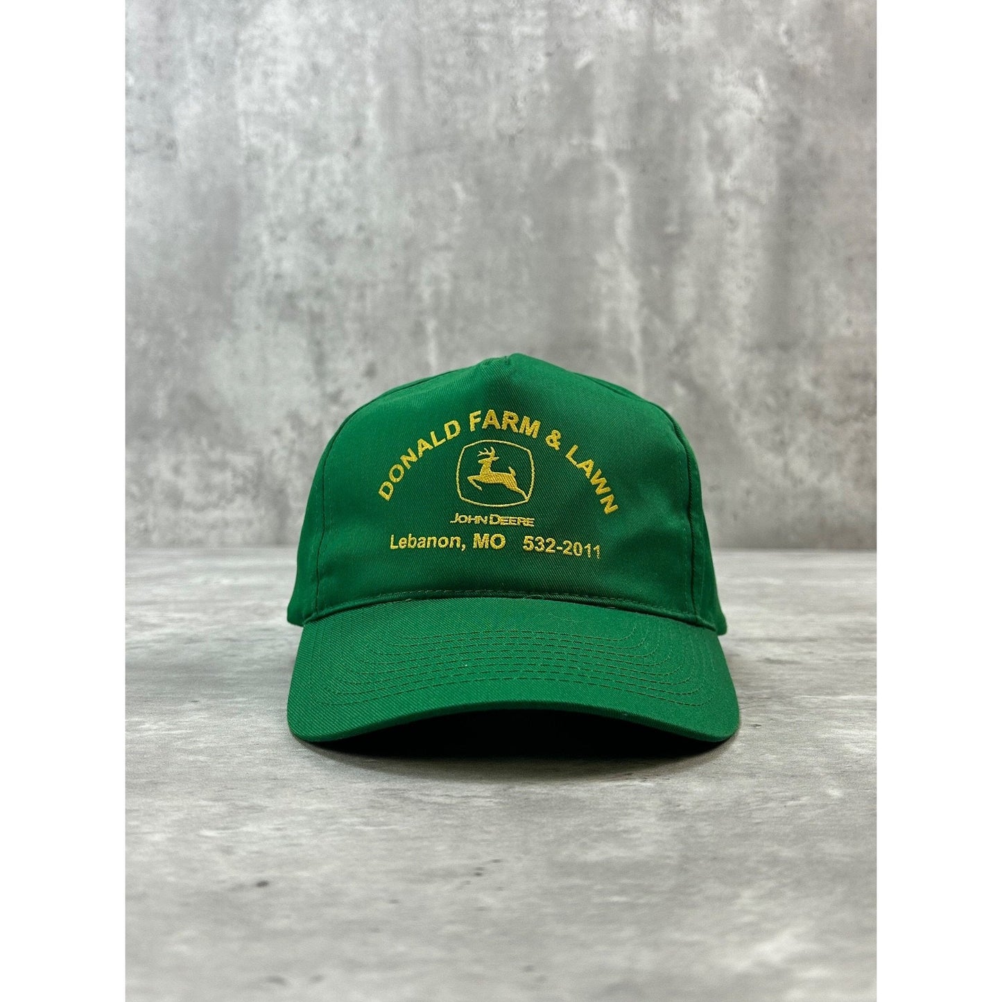 Vintage 90s John Deere Donald Farm & Lawn Graphic Spellout Snapback Hat OSFA