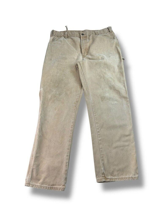Vintage Dickies Canvas Workwear Carpenter Pants Size 36W Beige