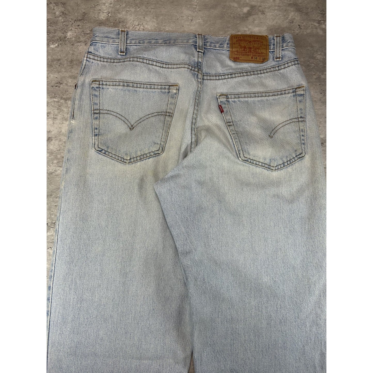 Vintage 90s Levis Relaxed Fit Red Tab 550 Light Wash Denim Pants Size 34