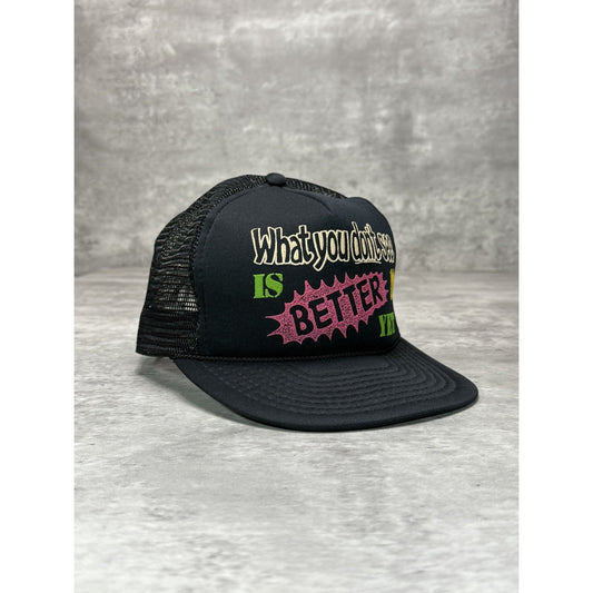 Vintage 80s What You Dont See IS Better Yet Slogan Trucker Snapback Hat OSFA