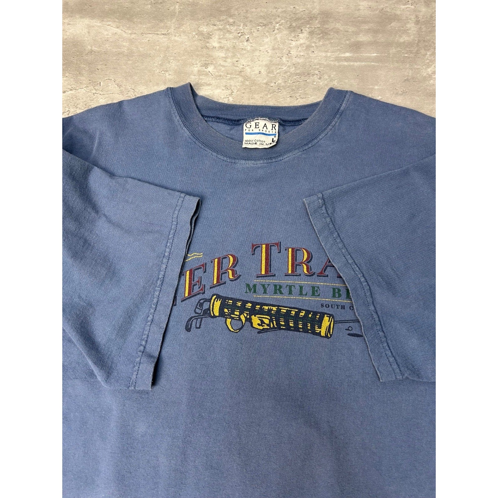 Vintage 90s Deer Track Golfing Destination Graphic Spellout T-Shirt Size Large