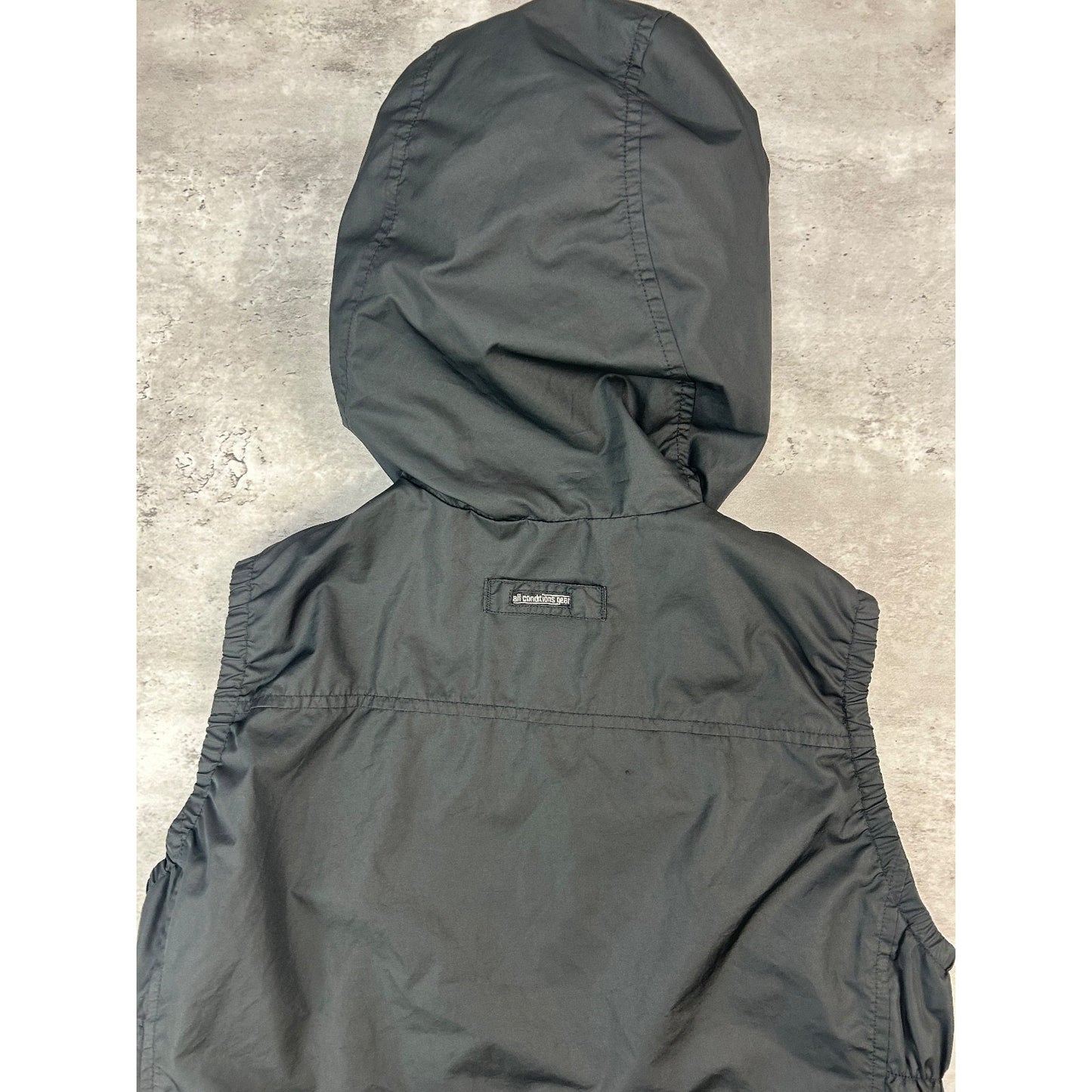 Vintage 2000s Nike ACG Nylon Hooded Full Zip Vest Size YOUTH Medium Black