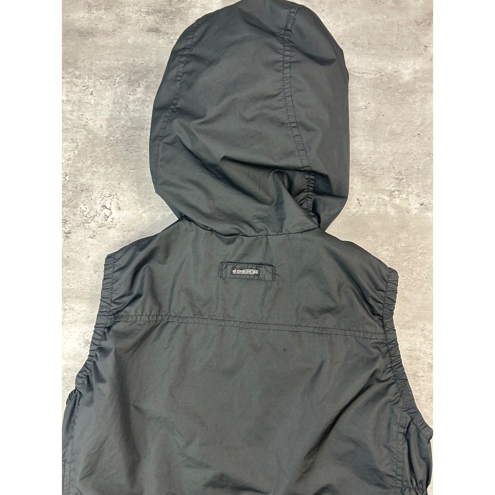 Vintage 2000s Nike ACG Nylon Hooded Full Zip Vest Size YOUTH Medium Black