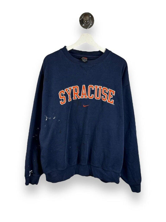 Vintage 90s Syracuse Orangemen NCAA Nike Center Swoosh Sweatshirt Size Large