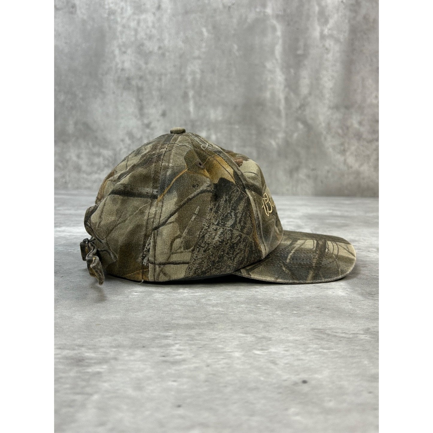 Vintage Budweiser Embroidered Spellout Tree Camo Hunting Strapback Hat OSFA