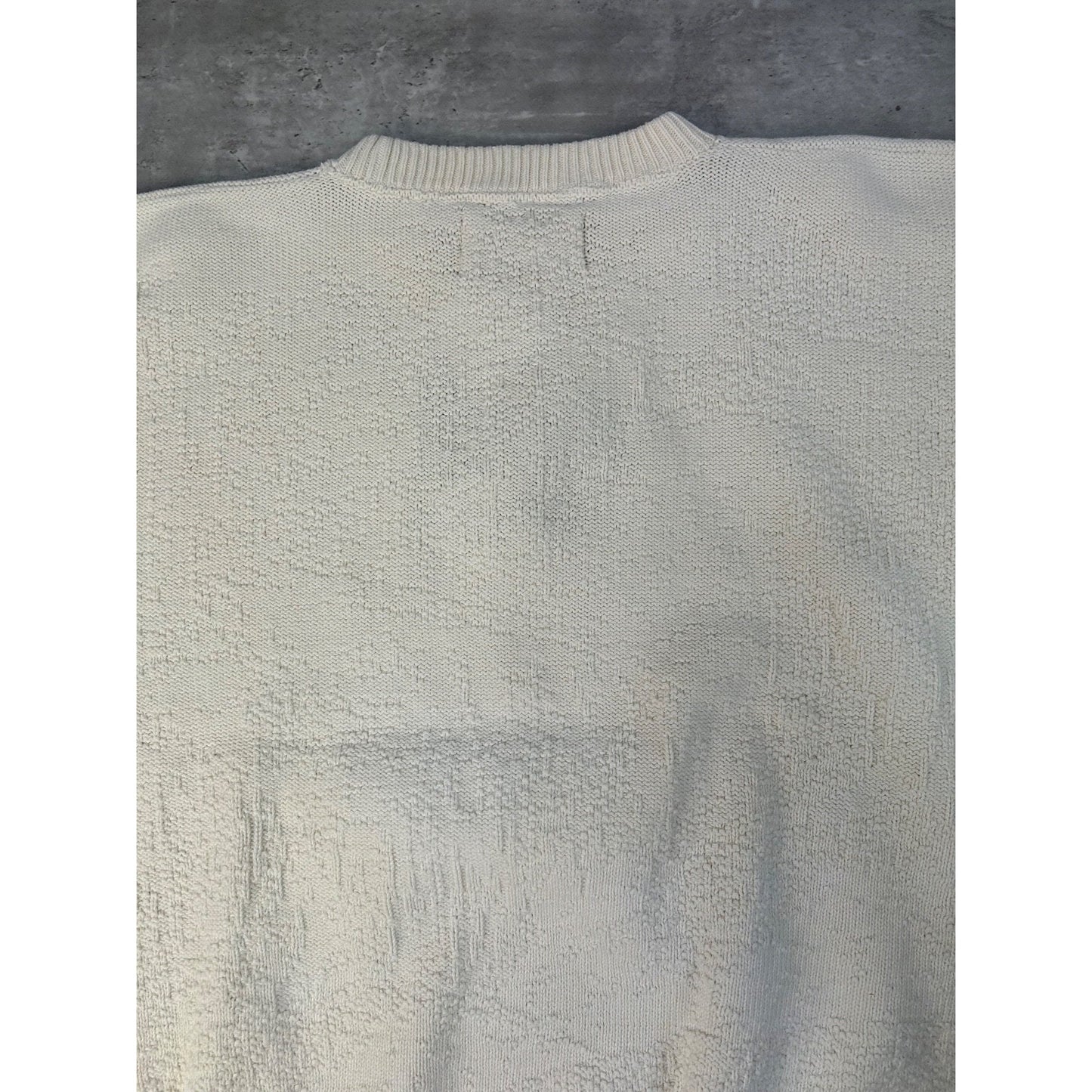 Vintage 90s Duck Hunting Dog Embroidered Graphic Knit Sweater Size Large