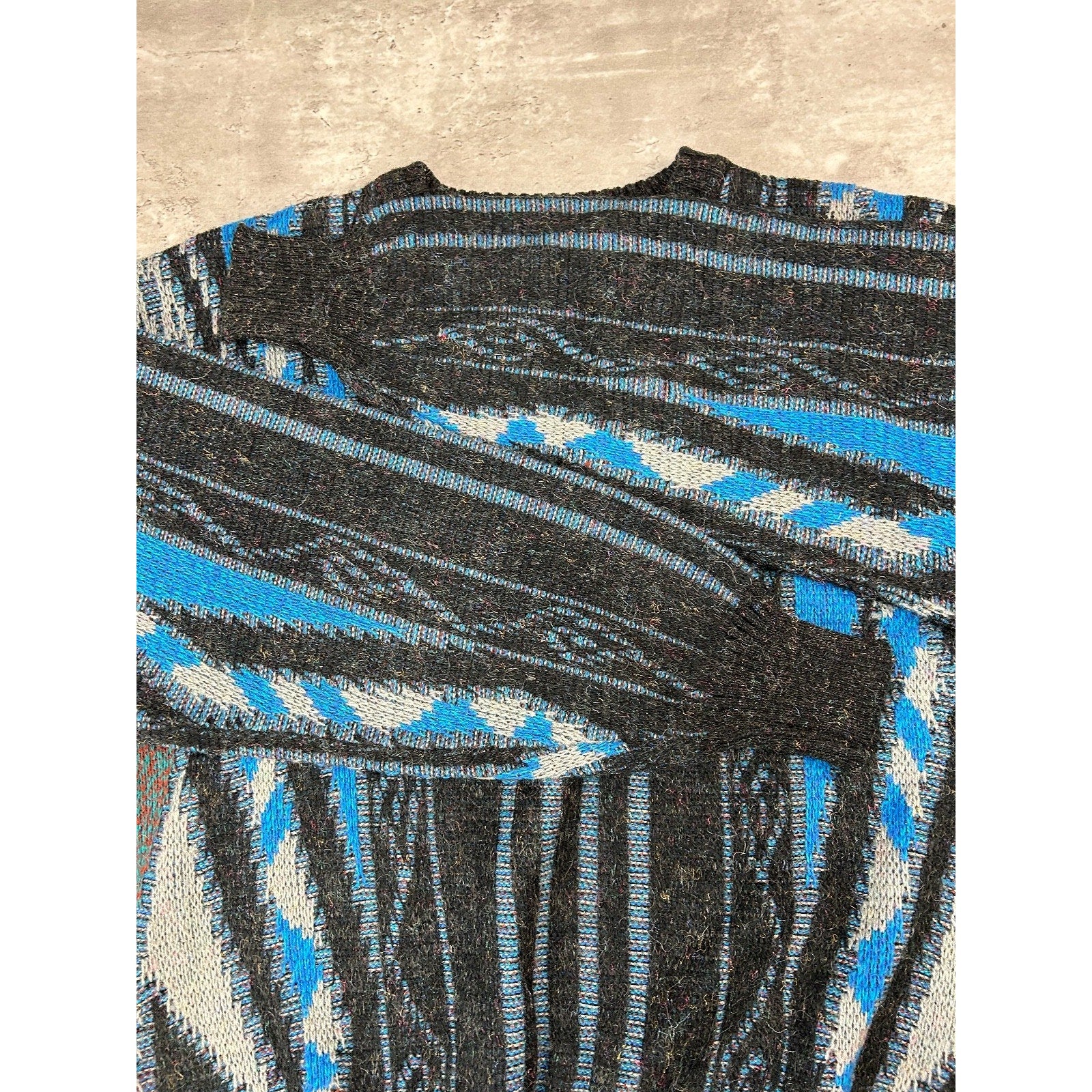 Vintage Michael Herald Abstract Striped Pullover Knit Sweater Size Large