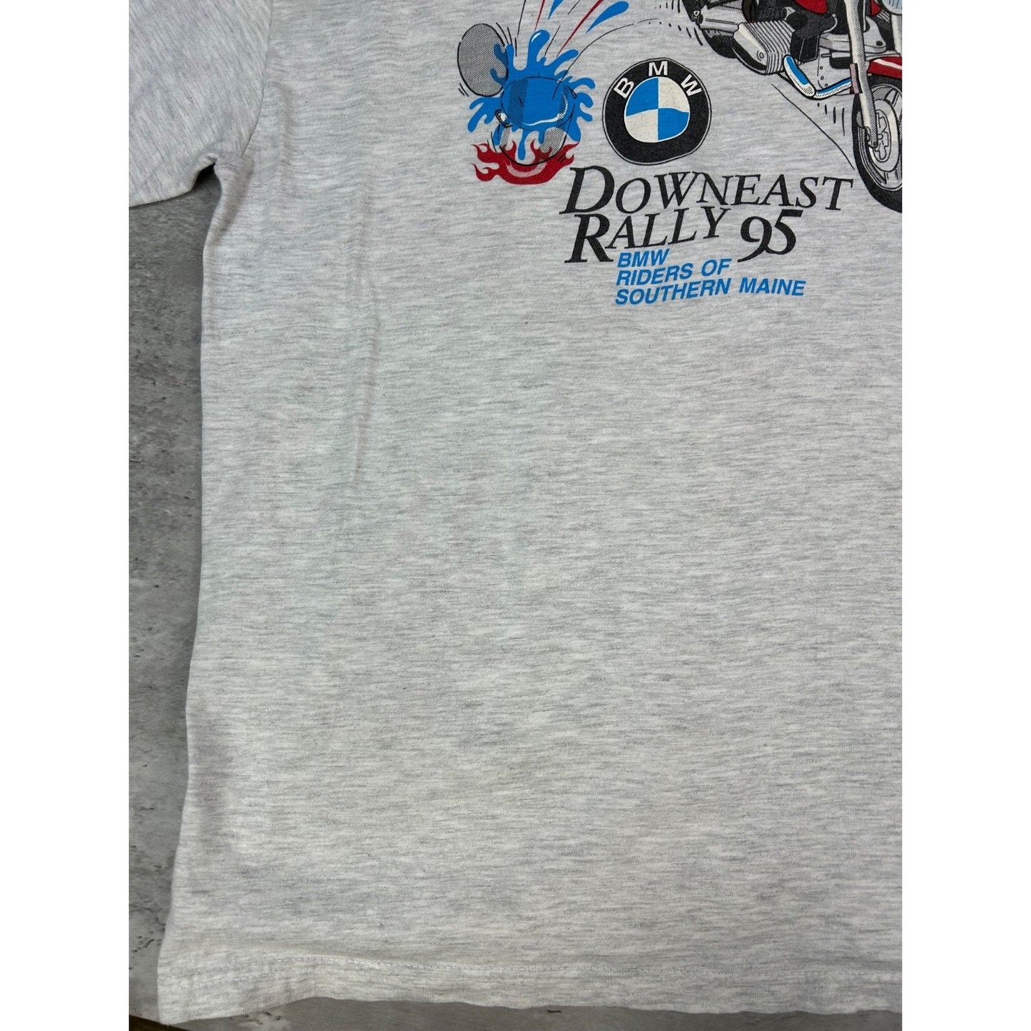 Vintage 1995 BMW Downeast Rally Biker Graphic Long Sleeve T-Shirt Size XL
