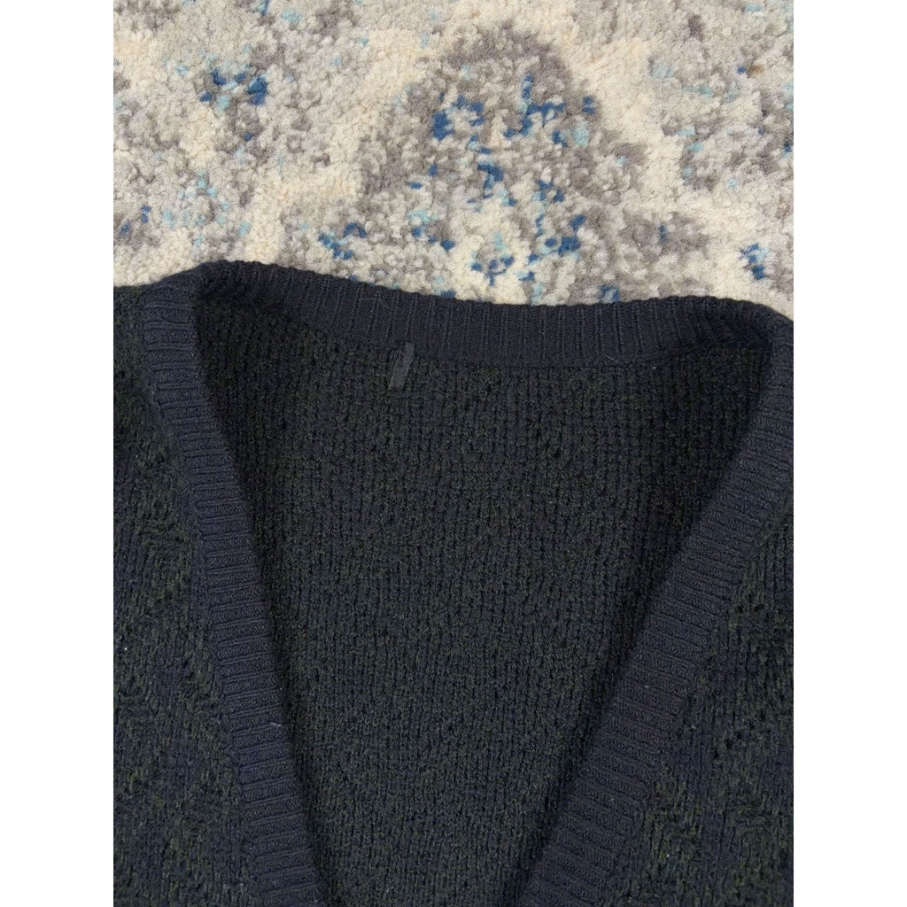 Vintage Geometric Pattern Button Up Cardigan Sweater Size XL