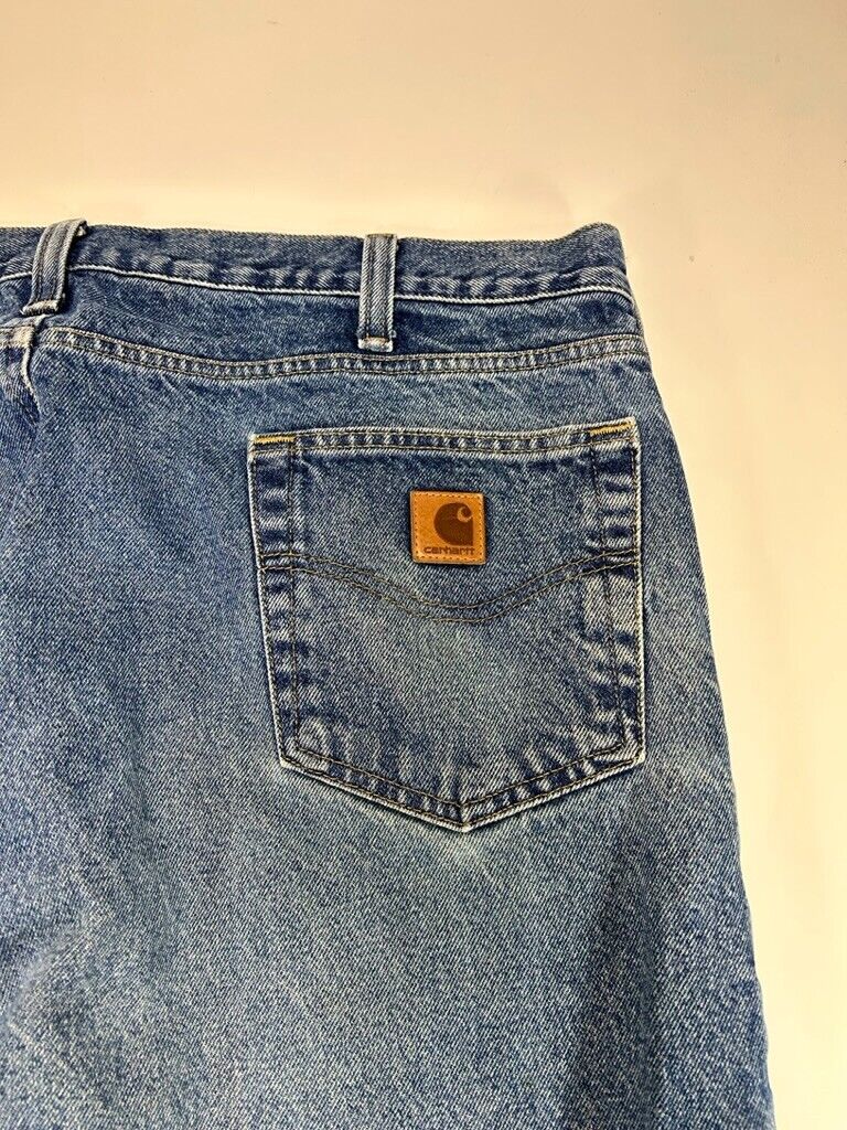 Carhartt Straight Traditional Fit Medium Wash Denim Workwear Pants Size 40