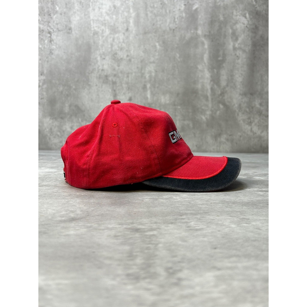 Vintage 90s GMC Embroidered Spellout Red Strapback Hat OSFA