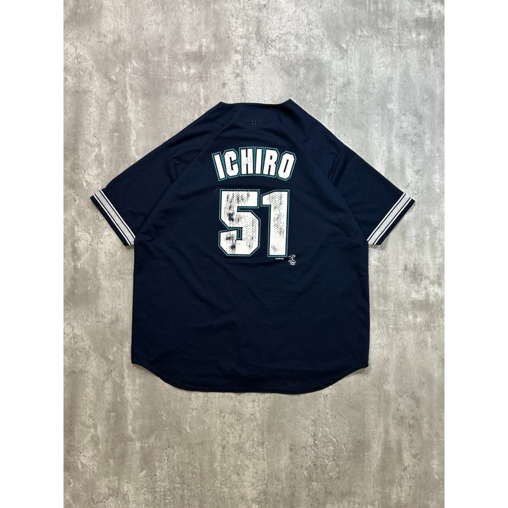 Vintage 2001 Ichiro Suzuki #51 Seattle Mariners Baseball Jersey Size 2XL