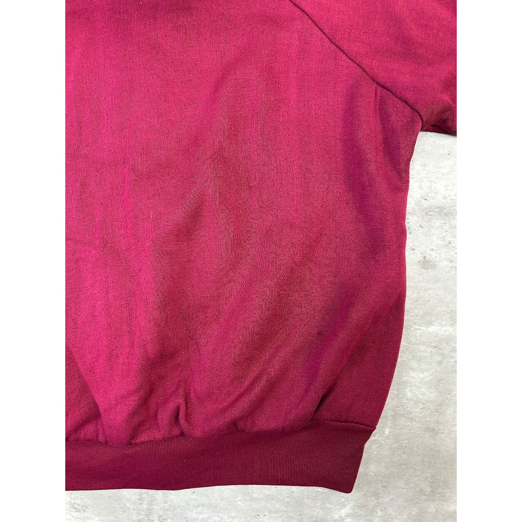 Vintage 80s Thermal Lined Full Zip Hooded Sweatshirt Size Large Maroon