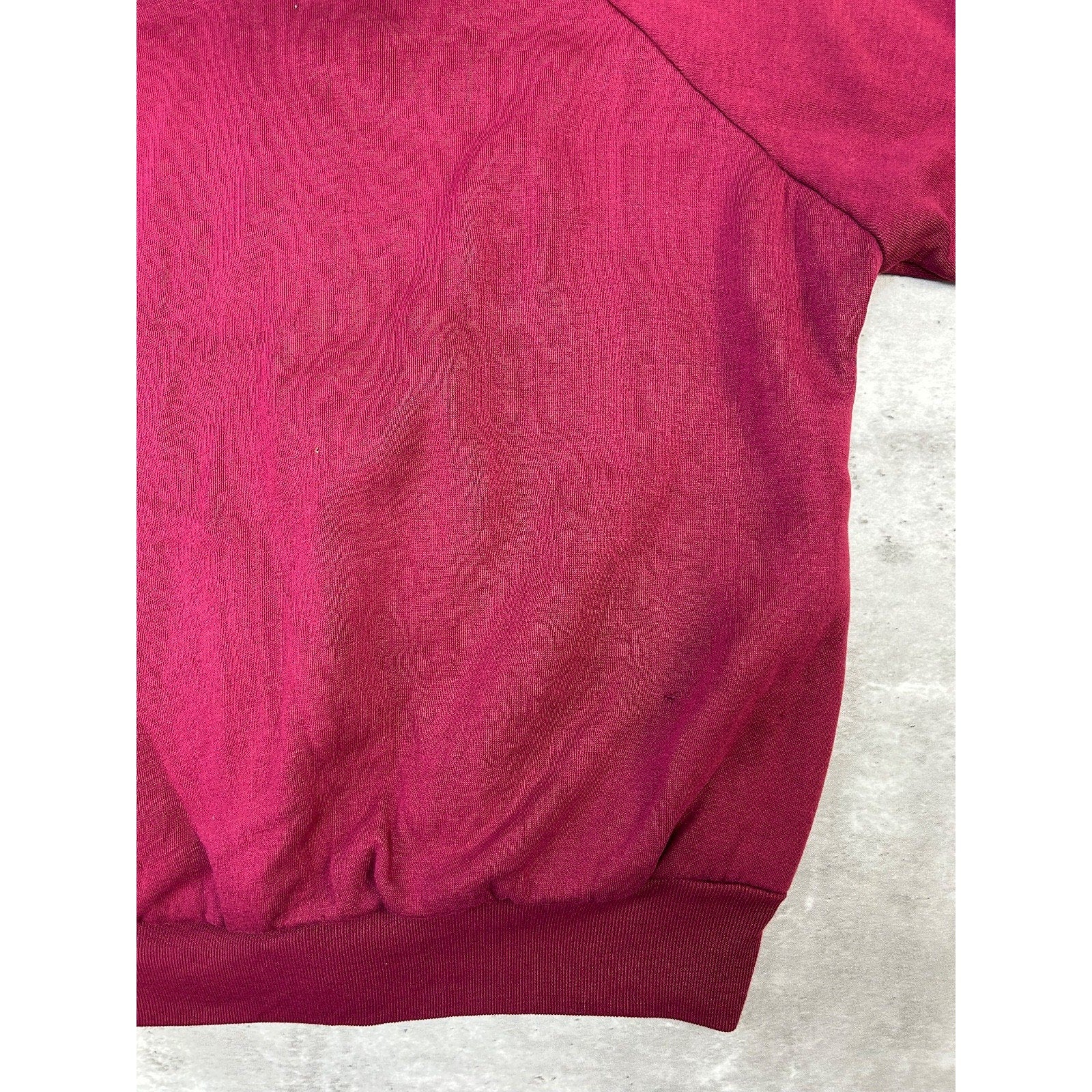 Vintage 80s Thermal Lined Full Zip Hooded Sweatshirt Size Large Maroon