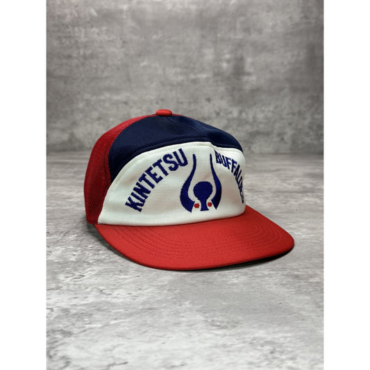 Vintage 80s/90s Kintetsu Buffaloes NPB Embroidered Spellout Strapback Hat OSFA