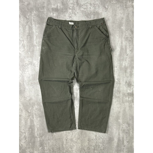 Vintage Carhartt Canvas Workwear Carpenter Pants Size 40 Green