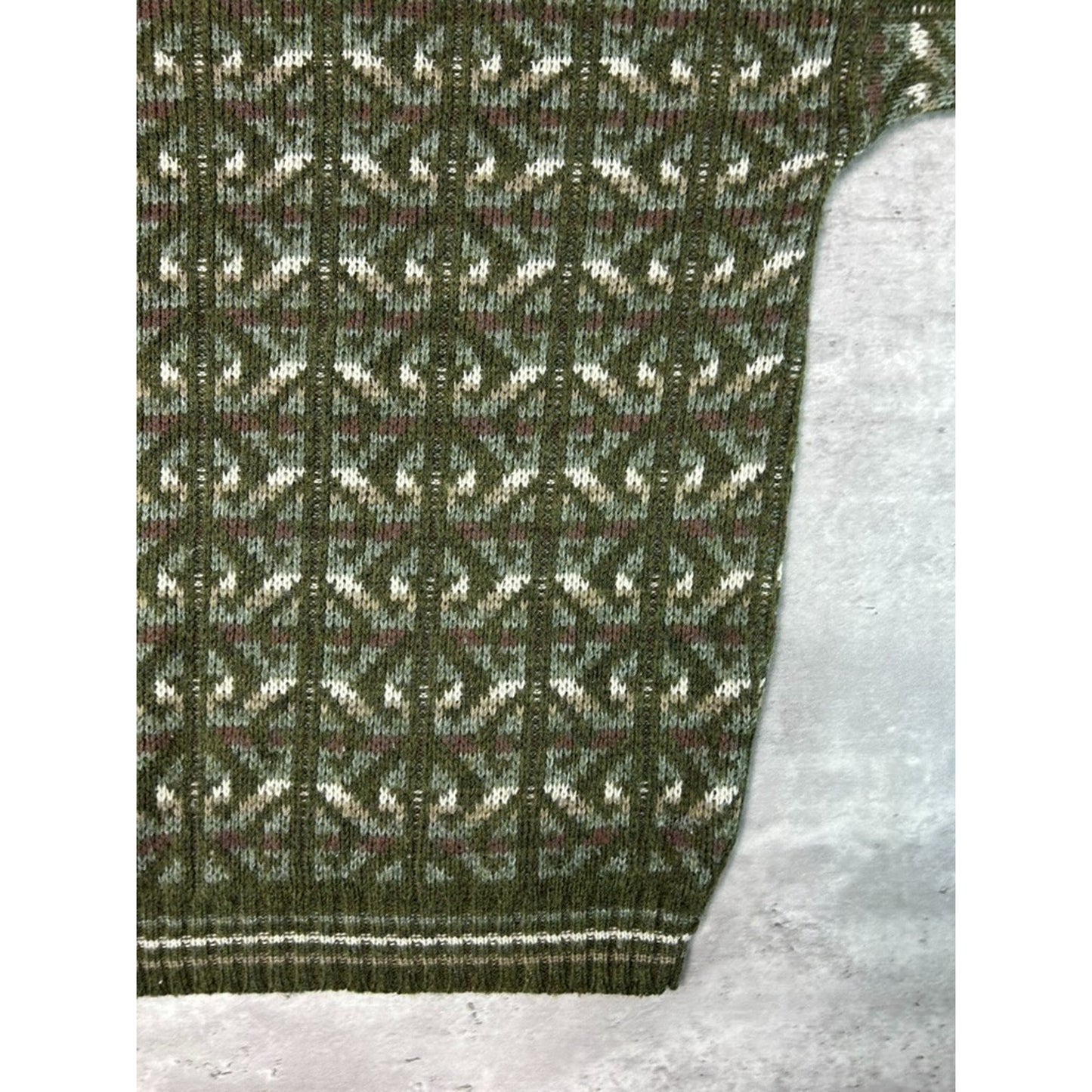 Vintage 90s Scandia Abstract Striped Print Pullover Knit Sweater Size Medium