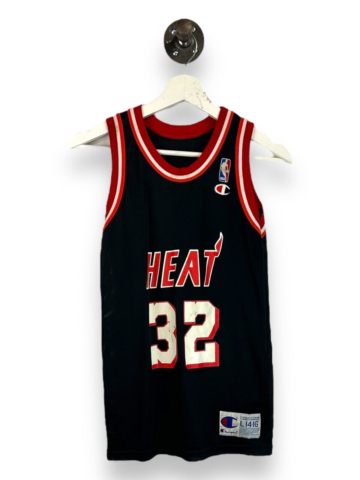 Vintage 90s Harold Miner #32 Miami Heat Champion Jersey Size YOUTH Large