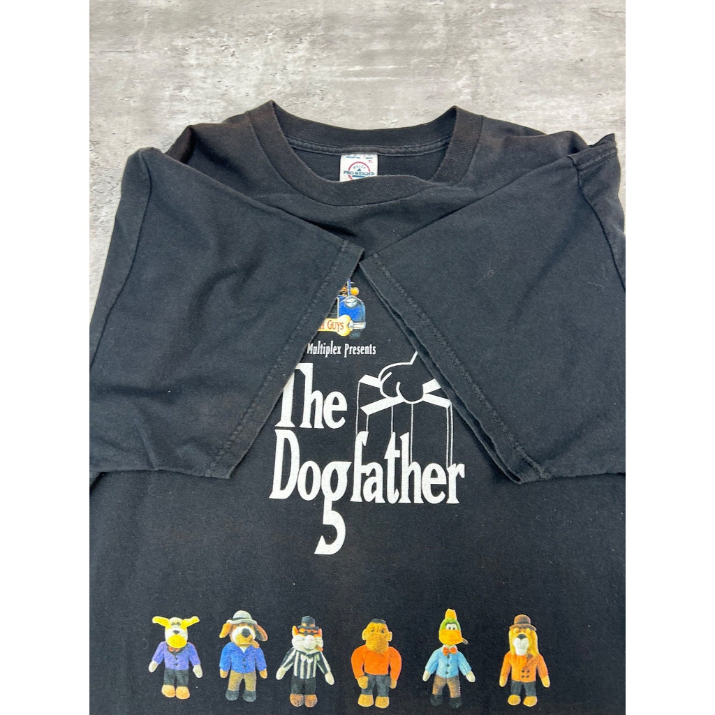Vintage The Dogfather Parody Comedy Graphic T-Shirt Size XL Black