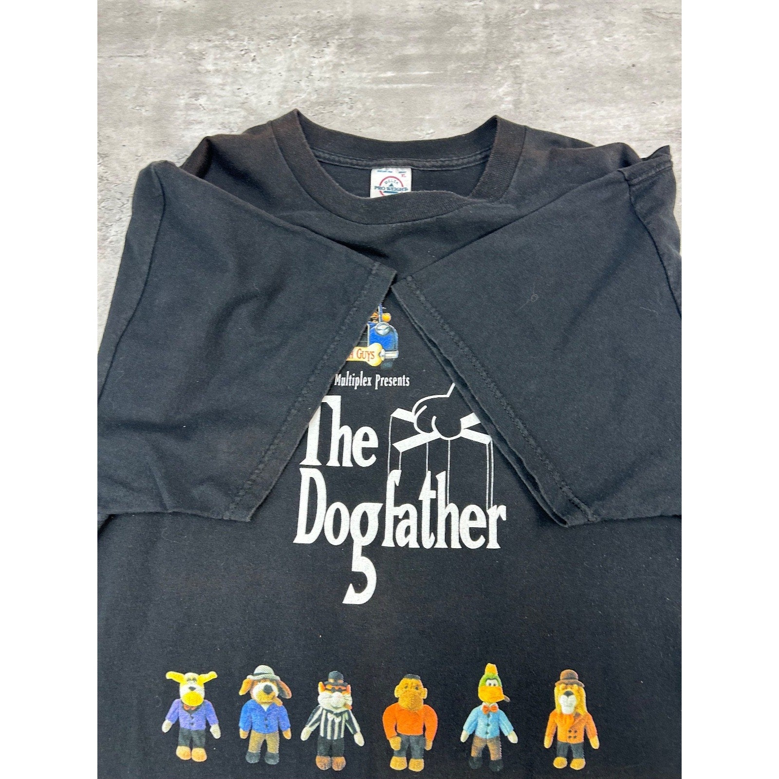 Vintage The Dogfather Parody Comedy Graphic T-Shirt Size XL Black