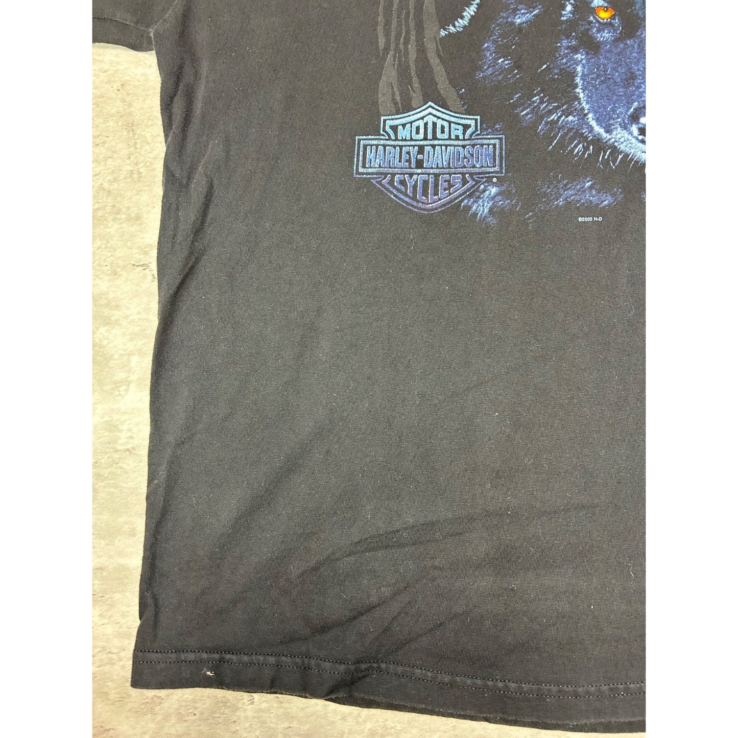 Vintage Harley Davidson Wolf Graphic Flame Long Sleeve T-Shirt Size XL