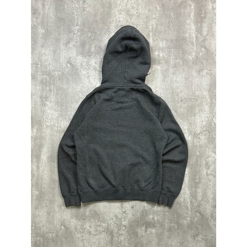 Nike Embroidered Swoosh Full Zip Hooded Gray Sweatshirt Size YOUTH Medium