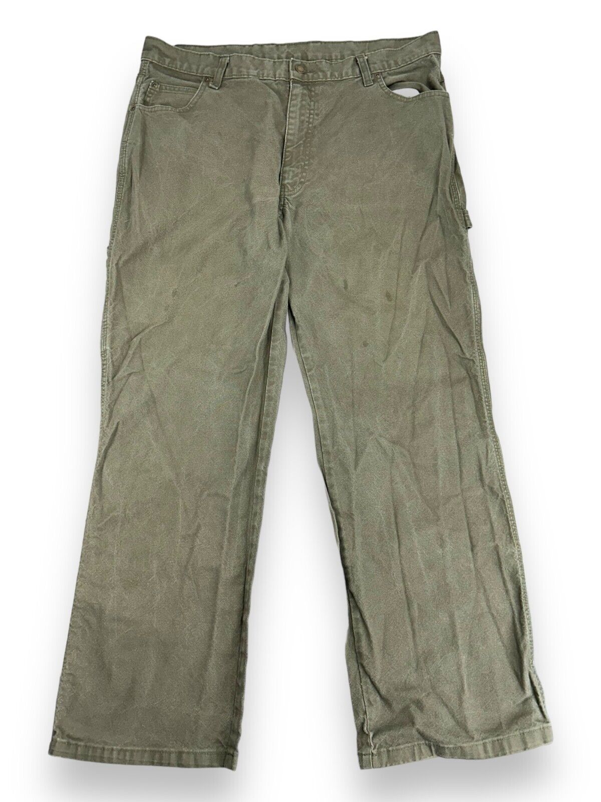 Dickies Canvas Workwear Carpenter Pants Size 36 Green