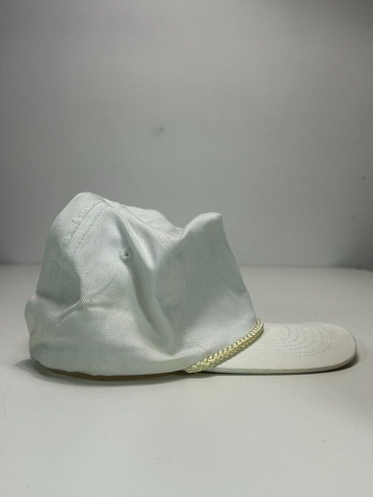 Vintage 80s/90s White Blank Boaters Snapback Hat OSFA