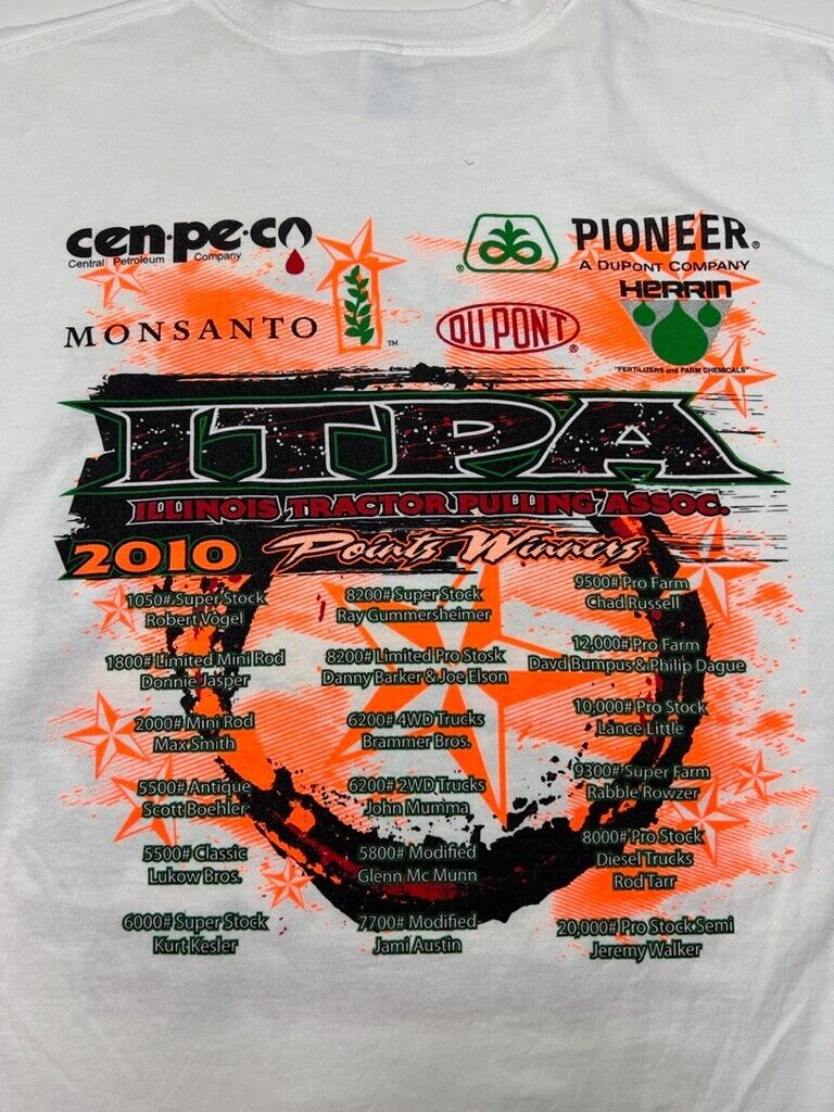 ITPA Illinois Tractor Pulling Association Graphic T-Shirt Size XL White