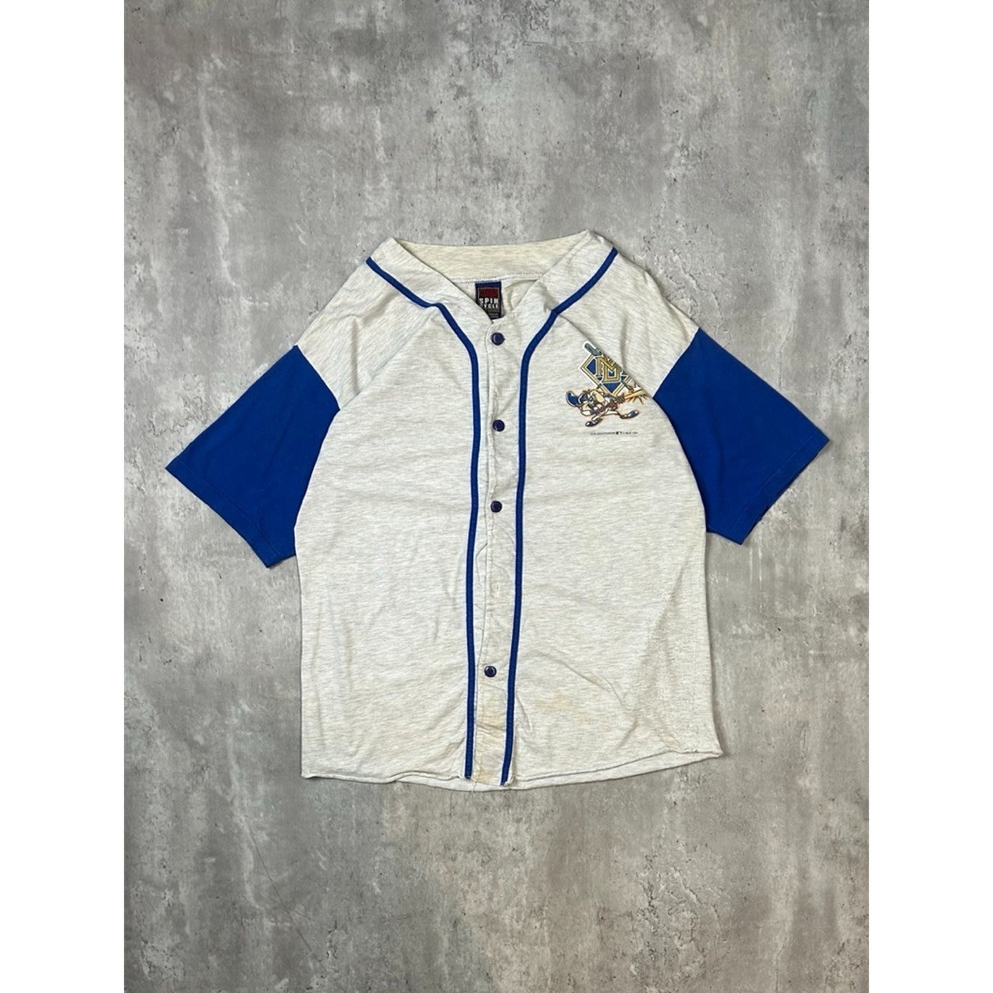 Vintage 1995 Milwaukee Brewers MLB Looney Tunes Taz Jersey Size Large