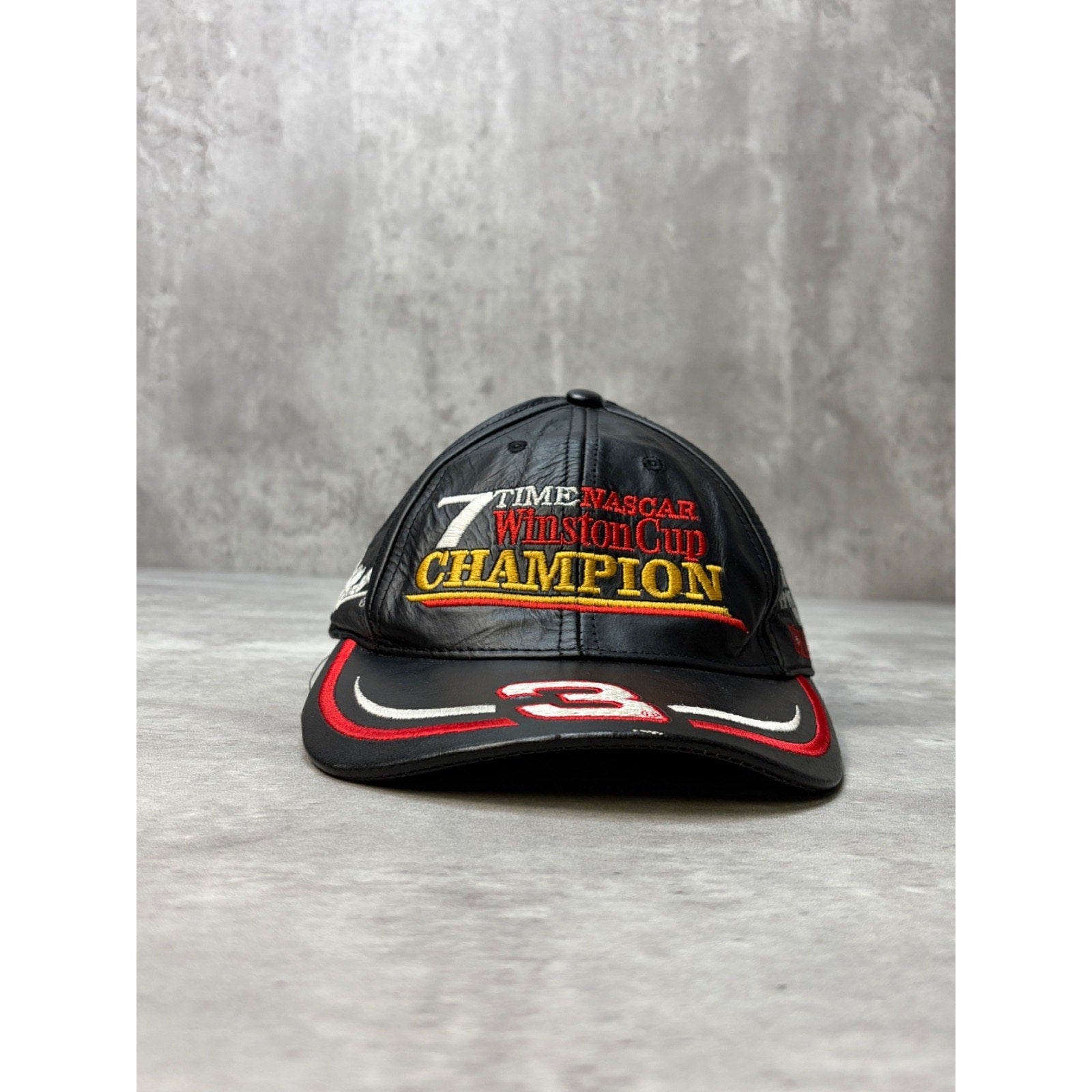 Vintage 1994 Dale Earnhardt 7x Winston Cup Champ Leather Strapback Hat OSFA