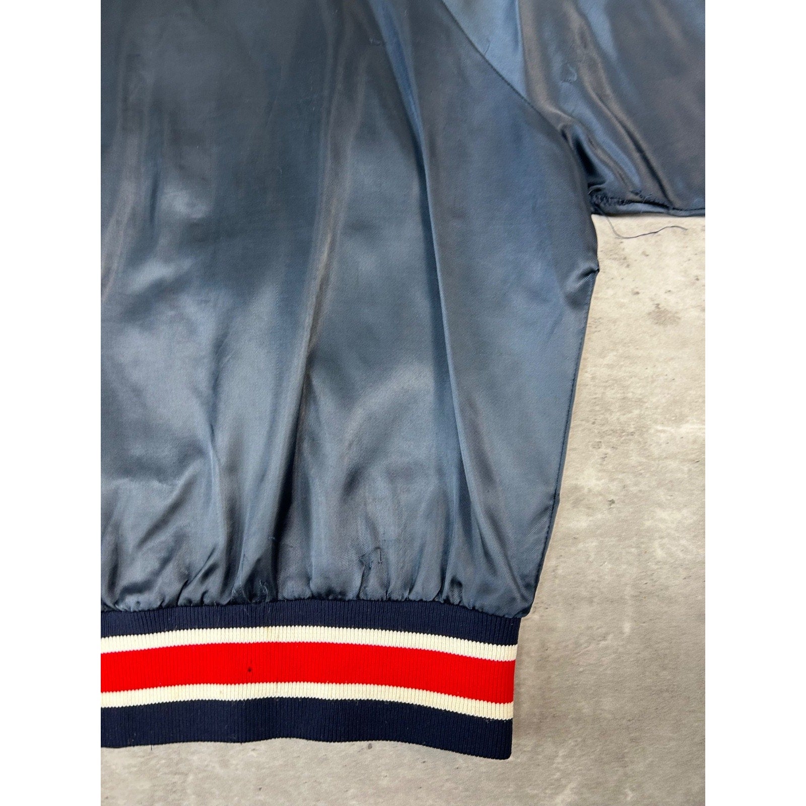 Vintage 80s Playboy Embroidered Logo Satin Bomber Jacket Size Small