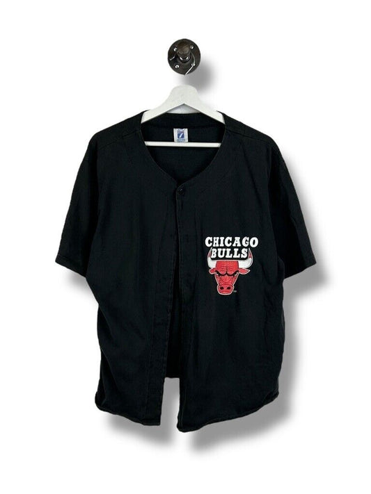 Vintage 90s Chicago Bulls NBA Baseball Style Basketball Jersey Size Medium