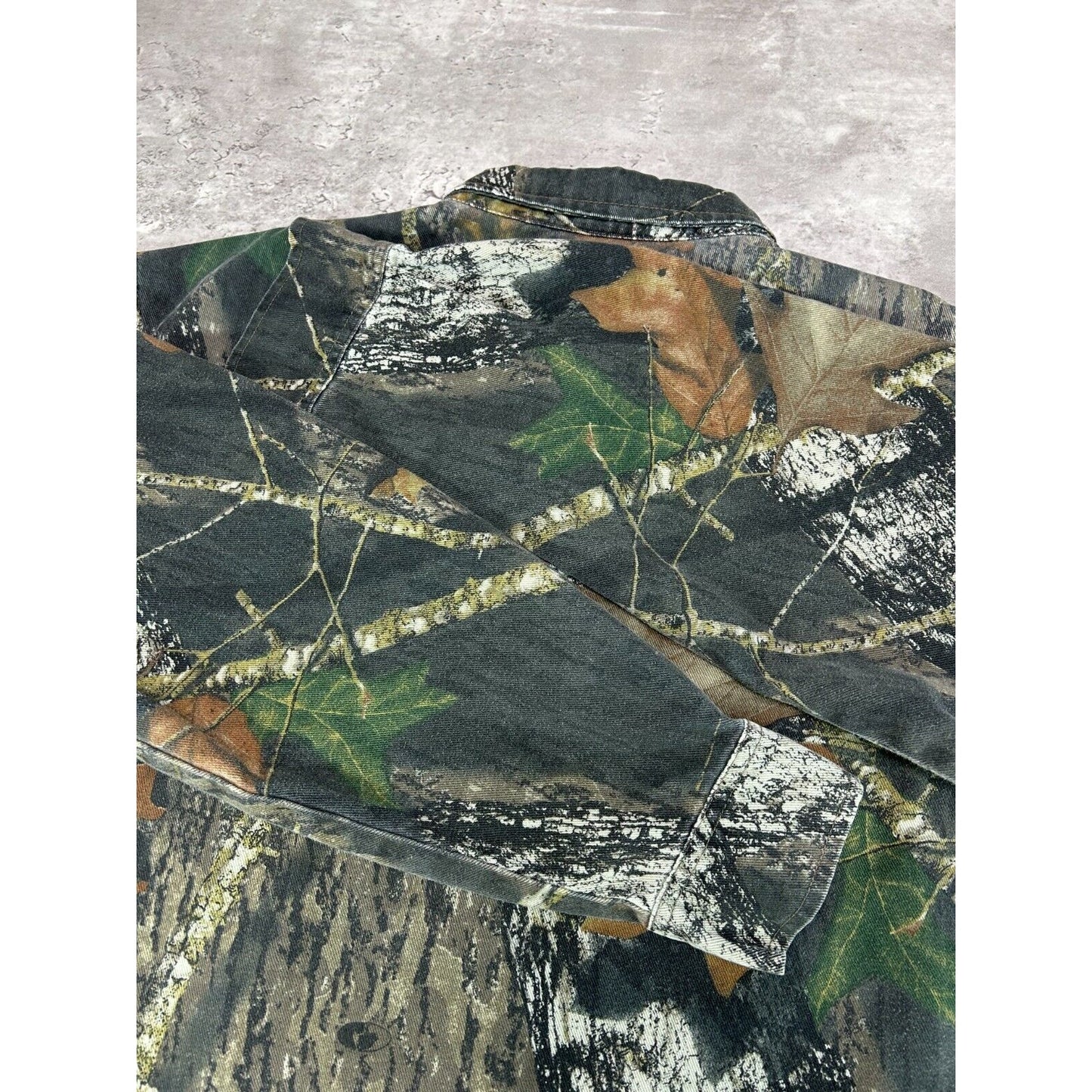 Mossy Oak Breakup Camo Double Pocket Hunting Button Up Shirt Size Large