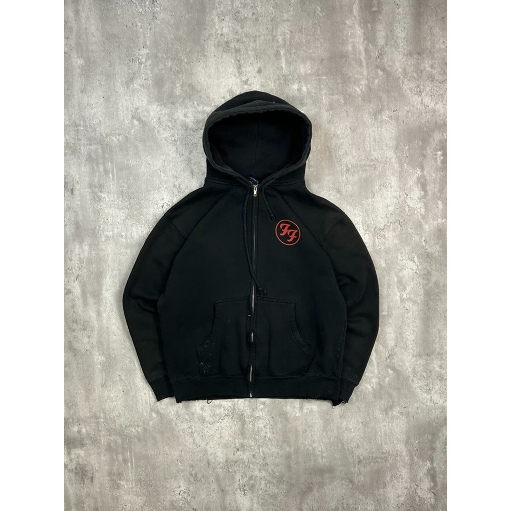 Vintage Foo Fighters Wasting Light Rock Music Full Zip Hooded Sweatshirt Medium