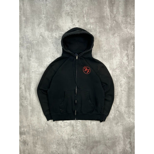 Vintage Foo Fighters Wasting Light Rock Music Full Zip Hooded Sweatshirt Medium