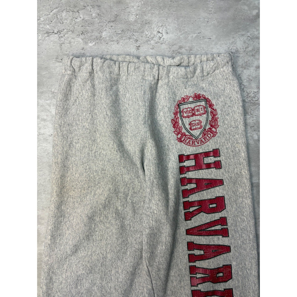 Vintage 80s Harvard Crimson NCAA Spellout Graphic Sweat Pants Size Large